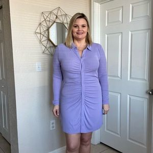 New H&M Lavender Button Dress